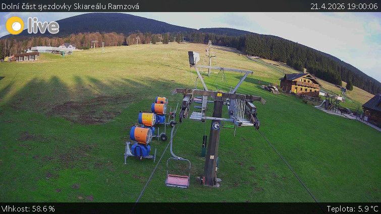 Horské atrakce Ramzová - Dolní část sjezdovky Skiareálu Ramzová - 21.4.2026 v 19:00