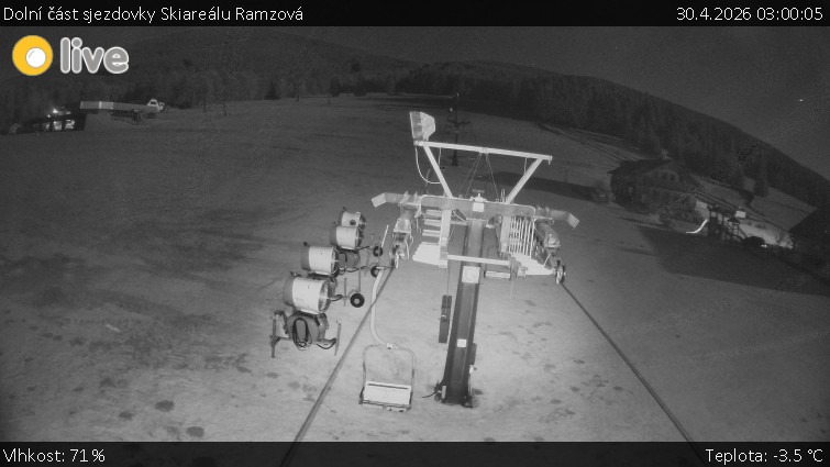 Horské atrakce Ramzová - Dolní část sjezdovky Skiareálu Ramzová - 30.4.2026 v 03:00