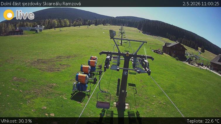 Horské atrakce Ramzová - Dolní část sjezdovky Skiareálu Ramzová - 2.5.2026 v 11:00