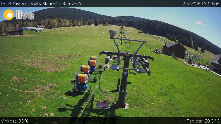 Horské atrakce Ramzová - Dolní část sjezdovky Skiareálu Ramzová - 2.5.2026 v 13:00