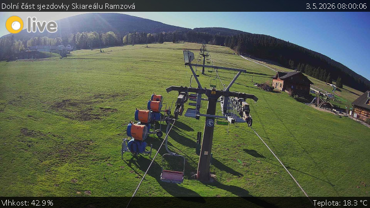 Horské atrakce Ramzová - Dolní část sjezdovky Skiareálu Ramzová - 3.5.2026 v 08:00