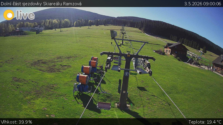 Horské atrakce Ramzová - Dolní část sjezdovky Skiareálu Ramzová - 3.5.2026 v 09:00