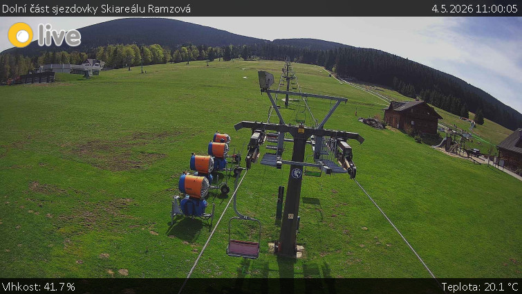 Horské atrakce Ramzová - Dolní část sjezdovky Skiareálu Ramzová - 4.5.2026 v 11:00