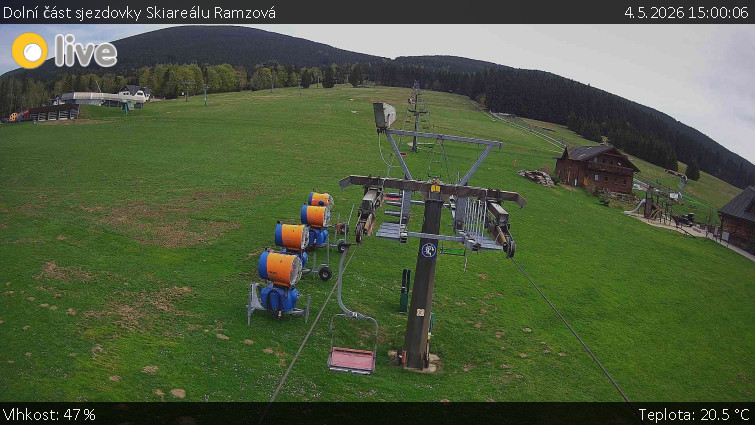 Horské atrakce Ramzová - Dolní část sjezdovky Skiareálu Ramzová - 4.5.2026 v 15:00