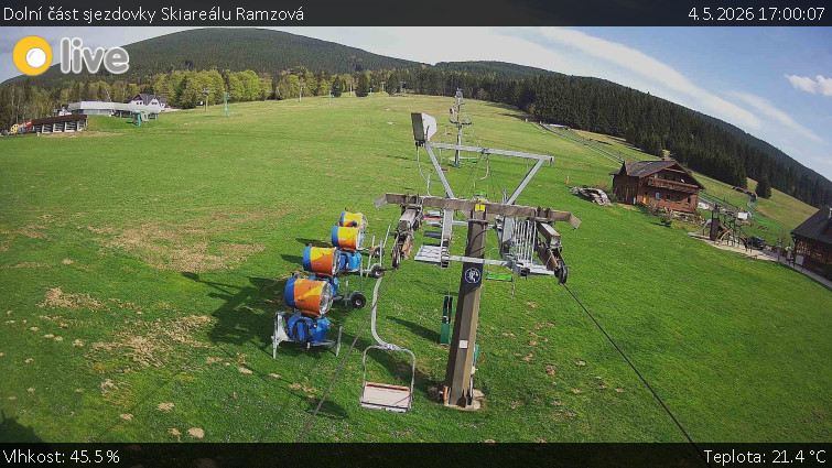 Horské atrakce Ramzová - Dolní část sjezdovky Skiareálu Ramzová - 4.5.2026 v 17:00
