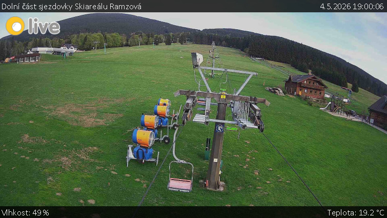 Horské atrakce Ramzová - Dolní část sjezdovky Skiareálu Ramzová - 4.5.2026 v 19:00