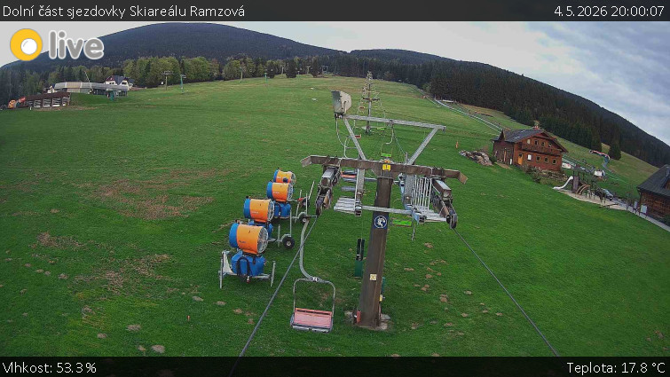 Horské atrakce Ramzová - Dolní část sjezdovky Skiareálu Ramzová - 4.5.2026 v 20:00