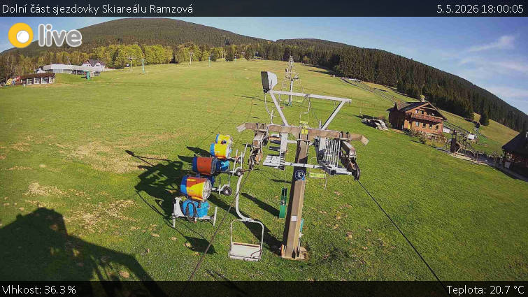 Horské atrakce Ramzová - Dolní část sjezdovky Skiareálu Ramzová - 5.5.2026 v 18:00