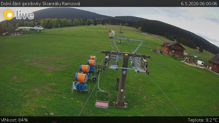 Horské atrakce Ramzová - Dolní část sjezdovky Skiareálu Ramzová - 6.5.2026 v 06:00