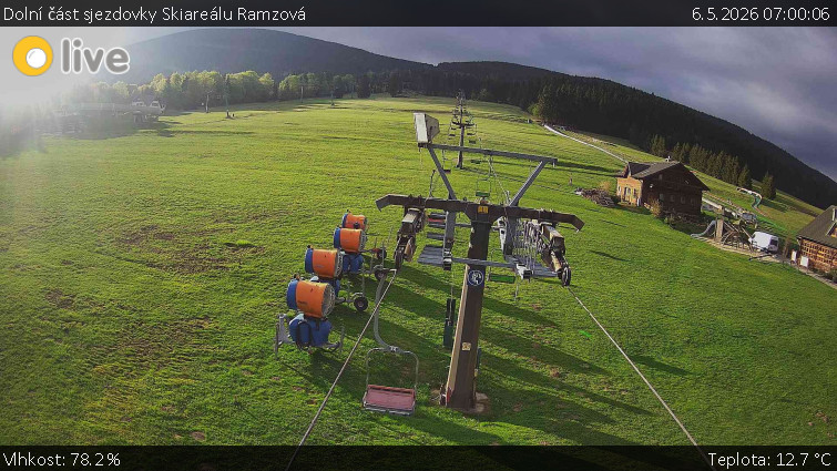 Horské atrakce Ramzová - Dolní část sjezdovky Skiareálu Ramzová - 6.5.2026 v 07:00