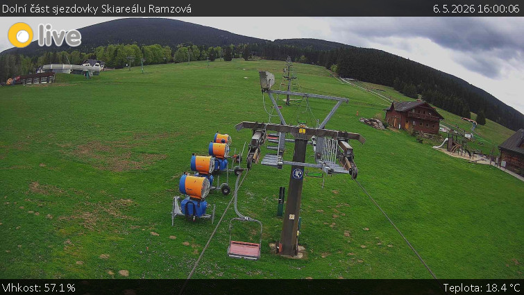 Horské atrakce Ramzová - Dolní část sjezdovky Skiareálu Ramzová - 6.5.2026 v 16:00