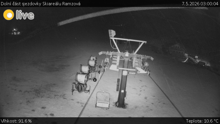 Horské atrakce Ramzová - Dolní část sjezdovky Skiareálu Ramzová - 7.5.2026 v 03:00