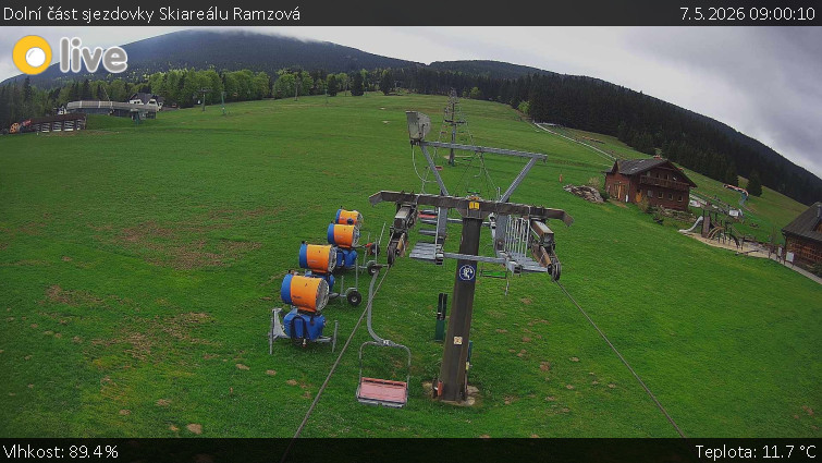 Horské atrakce Ramzová - Dolní část sjezdovky Skiareálu Ramzová - 7.5.2026 v 09:00