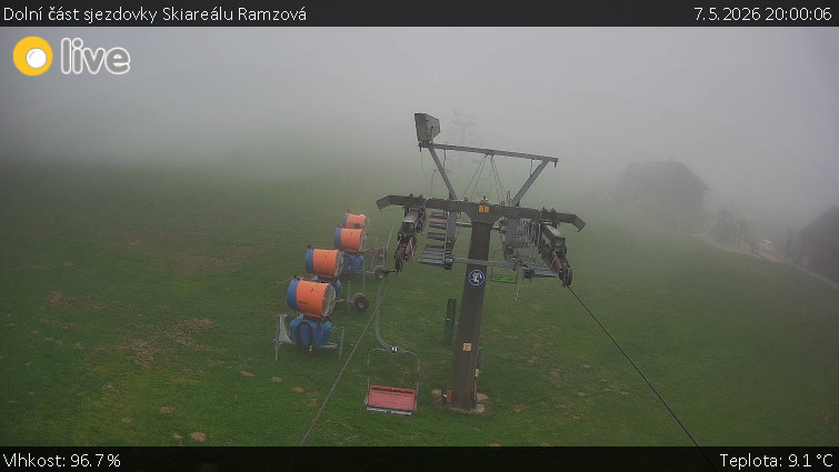 Horské atrakce Ramzová - Dolní část sjezdovky Skiareálu Ramzová - 7.5.2026 v 20:00
