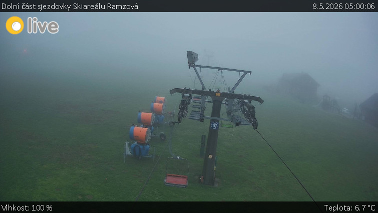 Horské atrakce Ramzová - Dolní část sjezdovky Skiareálu Ramzová - 8.5.2026 v 05:00