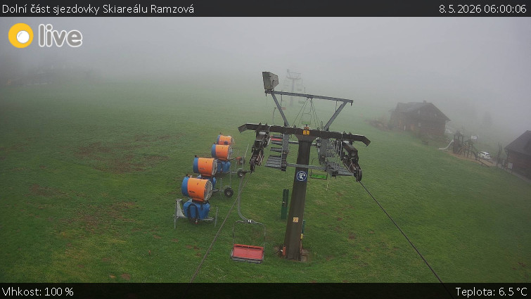 Horské atrakce Ramzová - Dolní část sjezdovky Skiareálu Ramzová - 8.5.2026 v 06:00