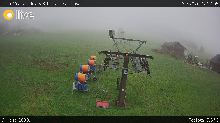 Horské atrakce Ramzová - Dolní část sjezdovky Skiareálu Ramzová - 8.5.2026 v 07:00