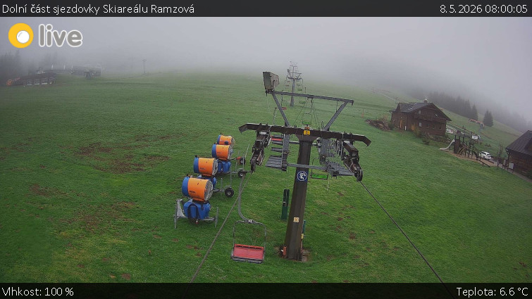 Horské atrakce Ramzová - Dolní část sjezdovky Skiareálu Ramzová - 8.5.2026 v 08:00