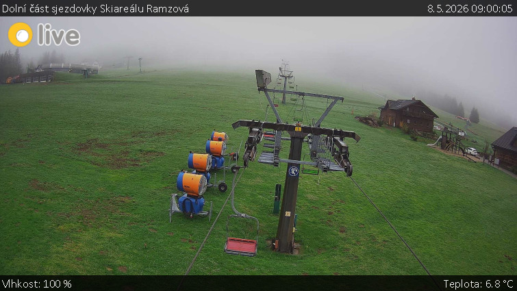 Horské atrakce Ramzová - Dolní část sjezdovky Skiareálu Ramzová - 8.5.2026 v 09:00