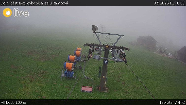Horské atrakce Ramzová - Dolní část sjezdovky Skiareálu Ramzová - 8.5.2026 v 11:00