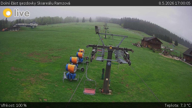 Horské atrakce Ramzová - Dolní část sjezdovky Skiareálu Ramzová - 8.5.2026 v 17:00