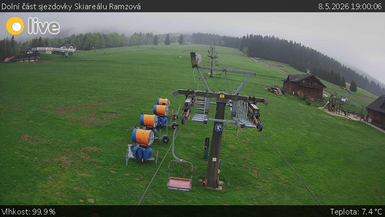 Horské atrakce Ramzová - Dolní část sjezdovky Skiareálu Ramzová - 8.5.2026 v 19:00