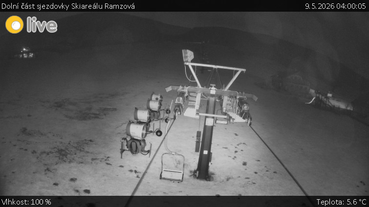 Horské atrakce Ramzová - Dolní část sjezdovky Skiareálu Ramzová - 9.5.2026 v 04:00