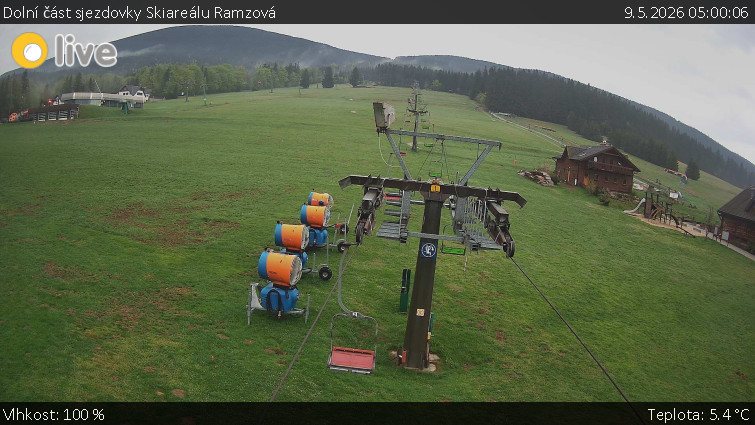 Horské atrakce Ramzová - Dolní část sjezdovky Skiareálu Ramzová - 9.5.2026 v 05:00