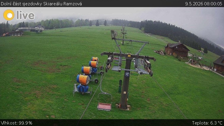 Horské atrakce Ramzová - Dolní část sjezdovky Skiareálu Ramzová - 9.5.2026 v 08:00
