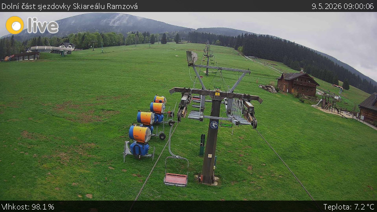 Horské atrakce Ramzová - Dolní část sjezdovky Skiareálu Ramzová - 9.5.2026 v 09:00