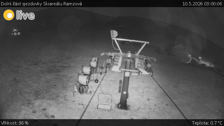 Horské atrakce Ramzová - Dolní část sjezdovky Skiareálu Ramzová - 10.5.2026 v 03:00