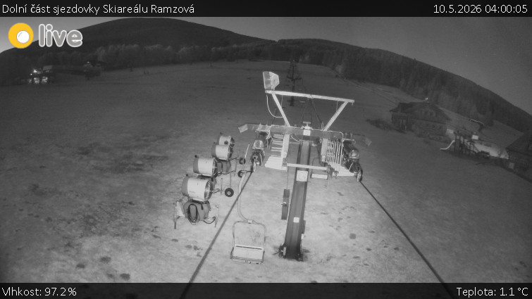 Horské atrakce Ramzová - Dolní část sjezdovky Skiareálu Ramzová - 10.5.2026 v 04:00