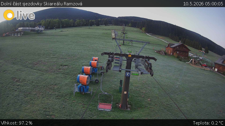 Horské atrakce Ramzová - Dolní část sjezdovky Skiareálu Ramzová - 10.5.2026 v 05:00