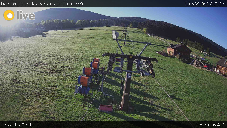 Horské atrakce Ramzová - Dolní část sjezdovky Skiareálu Ramzová - 10.5.2026 v 07:00