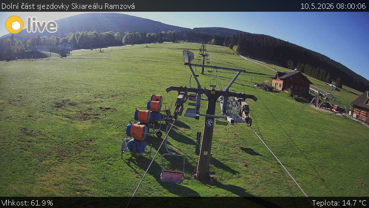 Horské atrakce Ramzová - Dolní část sjezdovky Skiareálu Ramzová - 10.5.2026 v 08:00