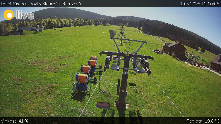Horské atrakce Ramzová - Dolní část sjezdovky Skiareálu Ramzová - 10.5.2026 v 11:00