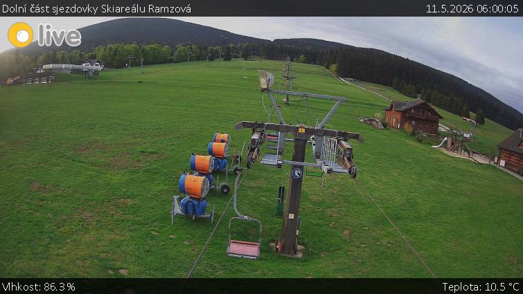 Horské atrakce Ramzová - Dolní část sjezdovky Skiareálu Ramzová - 11.5.2026 v 06:00