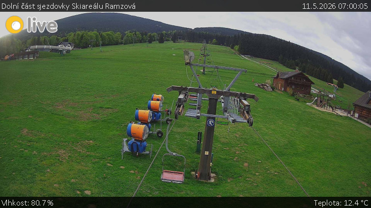 Horské atrakce Ramzová - Dolní část sjezdovky Skiareálu Ramzová - 11.5.2026 v 07:00
