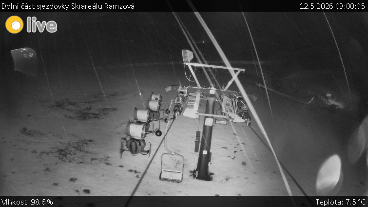Horské atrakce Ramzová - Dolní část sjezdovky Skiareálu Ramzová - 12.5.2026 v 03:00