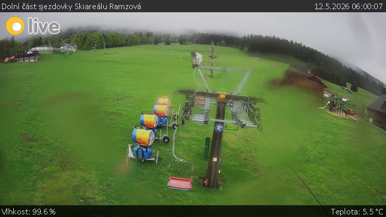 Horské atrakce Ramzová - Dolní část sjezdovky Skiareálu Ramzová - 12.5.2026 v 06:00