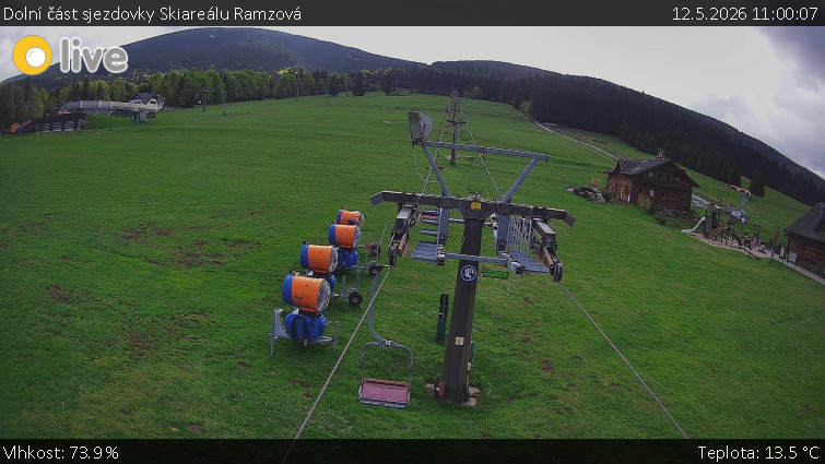 Horské atrakce Ramzová - Dolní část sjezdovky Skiareálu Ramzová - 12.5.2026 v 11:00