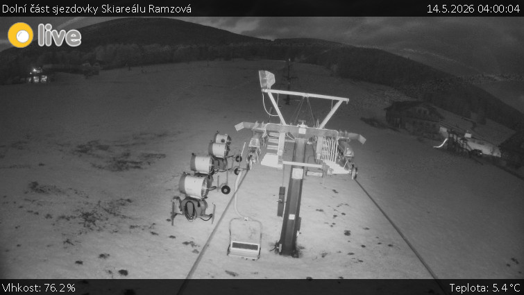 Horské atrakce Ramzová - Dolní část sjezdovky Skiareálu Ramzová - 14.5.2026 v 04:00