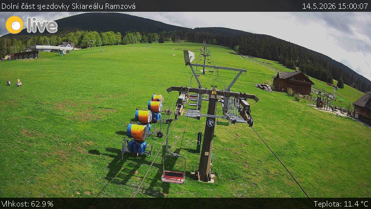 Horské atrakce Ramzová - Dolní část sjezdovky Skiareálu Ramzová - 14.5.2026 v 15:00