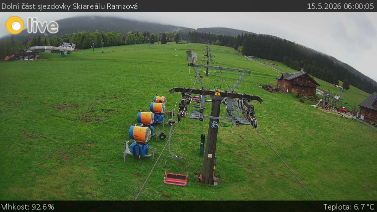 Horské atrakce Ramzová - Dolní část sjezdovky Skiareálu Ramzová - 15.5.2026 v 06:00