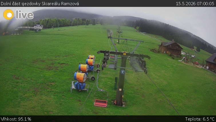 Horské atrakce Ramzová - Dolní část sjezdovky Skiareálu Ramzová - 15.5.2026 v 07:00