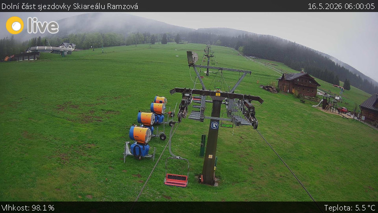 Horské atrakce Ramzová - Dolní část sjezdovky Skiareálu Ramzová - 16.5.2026 v 06:00