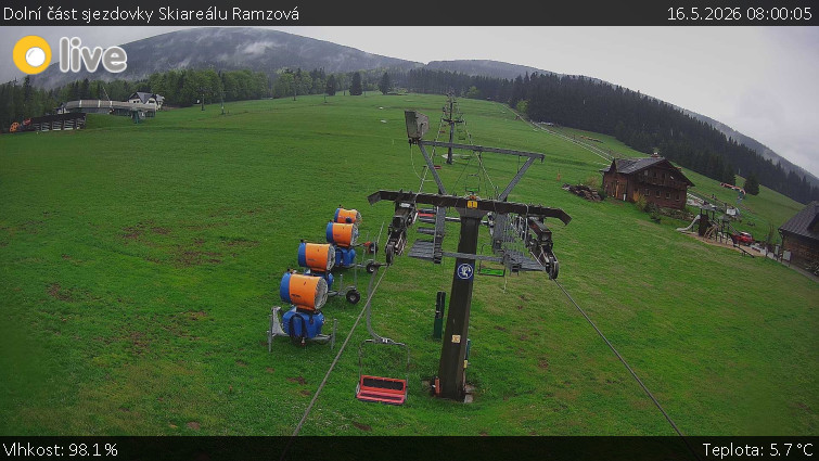 Horské atrakce Ramzová - Dolní část sjezdovky Skiareálu Ramzová - 16.5.2026 v 08:00