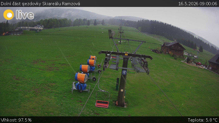 Horské atrakce Ramzová - Dolní část sjezdovky Skiareálu Ramzová - 16.5.2026 v 09:00