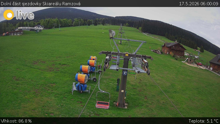 Horské atrakce Ramzová - Dolní část sjezdovky Skiareálu Ramzová - 17.5.2026 v 06:00