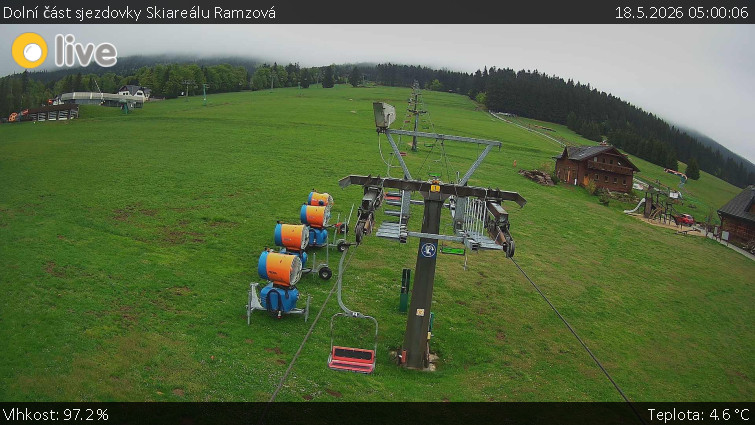 Horské atrakce Ramzová - Dolní část sjezdovky Skiareálu Ramzová - 18.5.2026 v 05:00